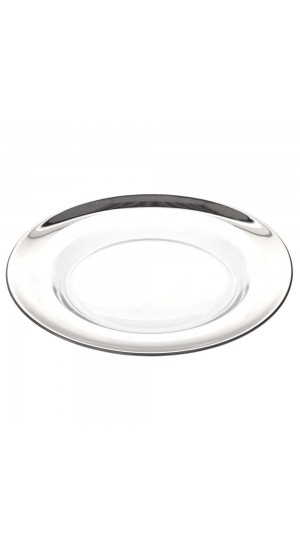 CLEAR GLASS WITH SILVER RIM D27CM