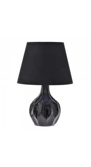  BLACK CERAMIC TABLE LAMP D24X36CM