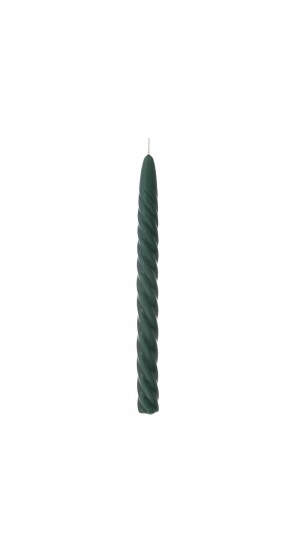  GREEN TWISTED CANDLE 25CM SET 6