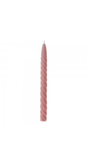  OLD PINK TWISTED CANDLE 25CM SET 6