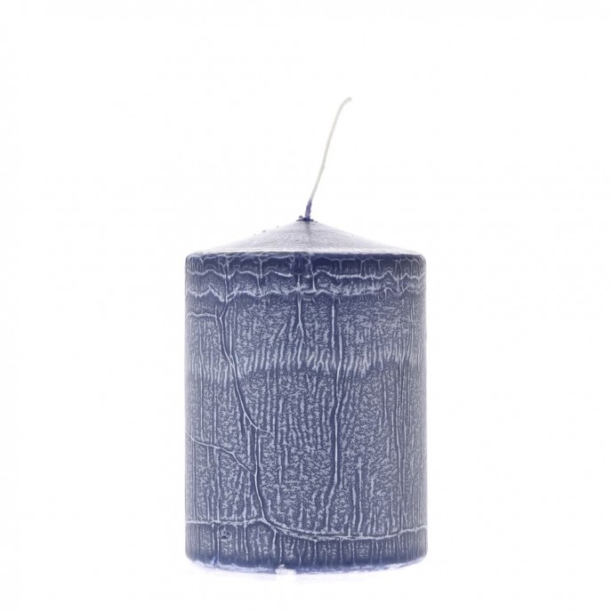  BLUE FROSTED CANDLE 7X10CM 