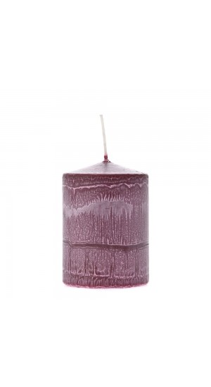  BURGUNDY FROSTED CANDLE 7X10CM