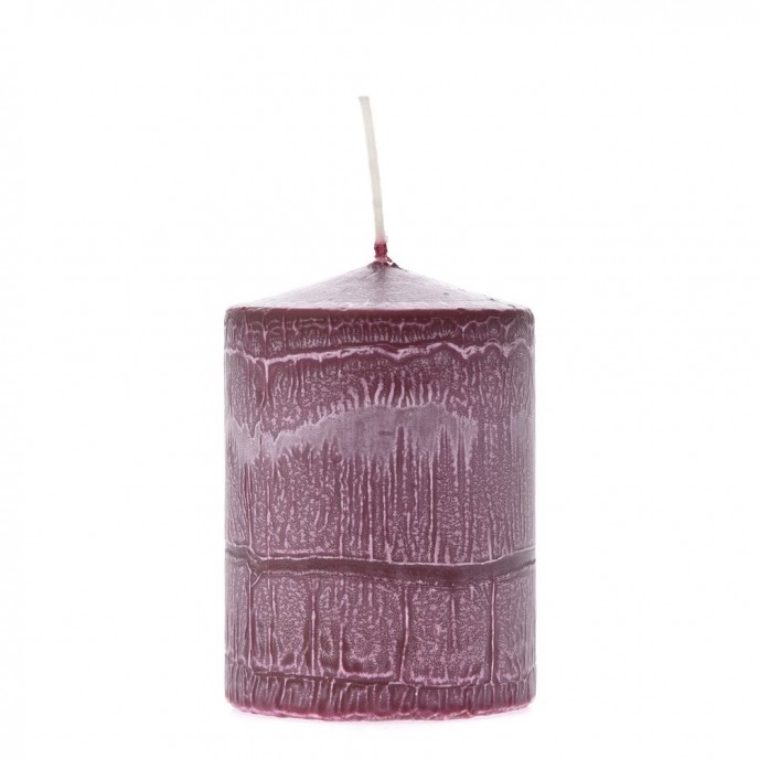  BURGUNDY FROSTED CANDLE 7X10CM 