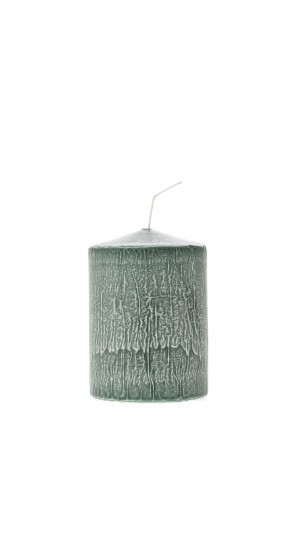  GREEN FROSTED CANDLE 7X10CM