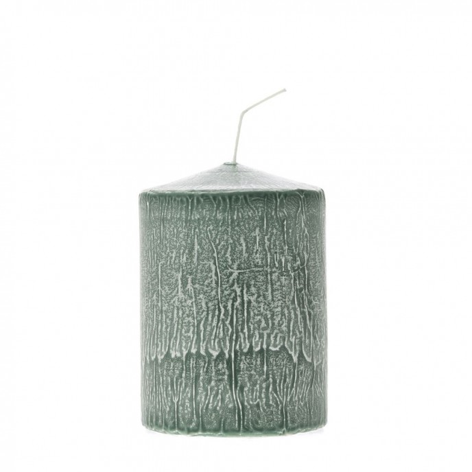  GREEN FROSTED CANDLE 7X10CM 