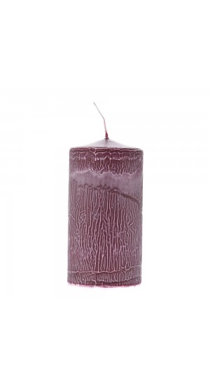  BURGUNDY FROSTED CANDLE 7X14CM