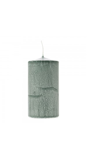  GREEN FROSTED CANDLE 7X14CM