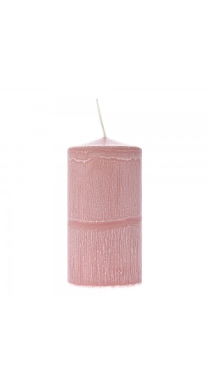  SALMON FROSTED CANDLE 7X14CM