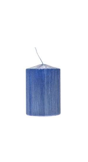  BLUE RUSTIC CANDLE 7X10CM