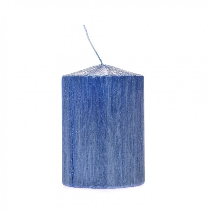  BLUE RUSTIC CANDLE 7X10CM 