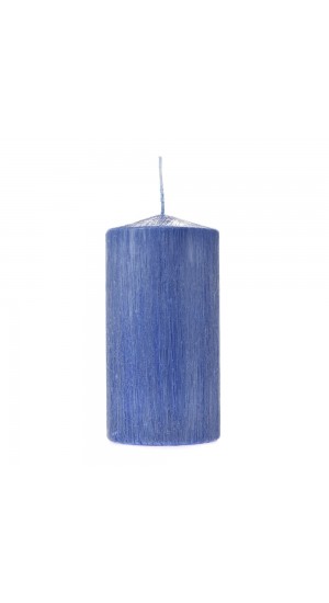  BLUE RUSTIC CANDLE 7X14CM