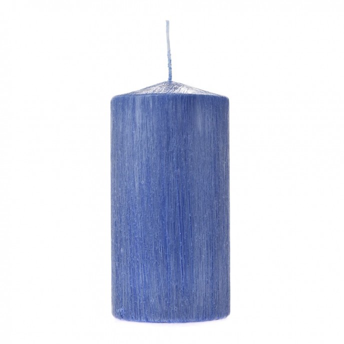  BLUE RUSTIC CANDLE 7X14CM 