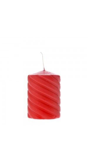  RED TWISTED CANDLE 7X10CM