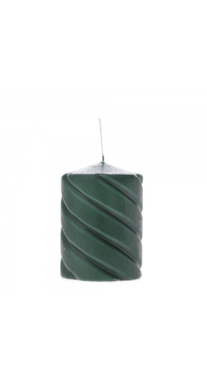  GREEN TWISTED CANDLE 7X10CM