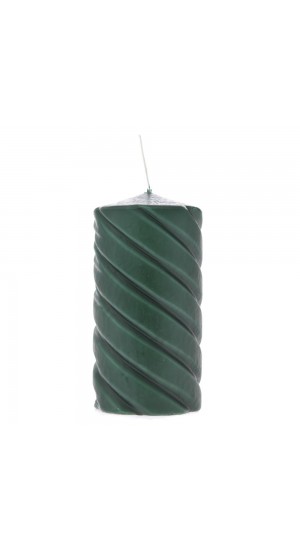  GREEN TWISTED CANDLE 7X14CM