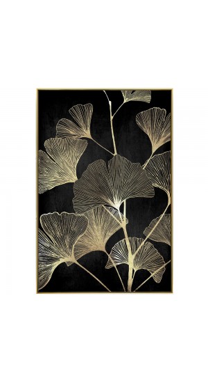  WALL ART PRINT ON CANVAS WITH GOLD FOIL DETAILS WITH FRAME 82x122 CM