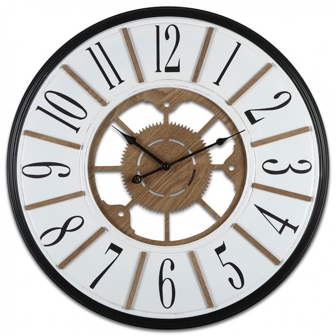  LARGE WOODEN WALL CLOCK 60x60x5cm