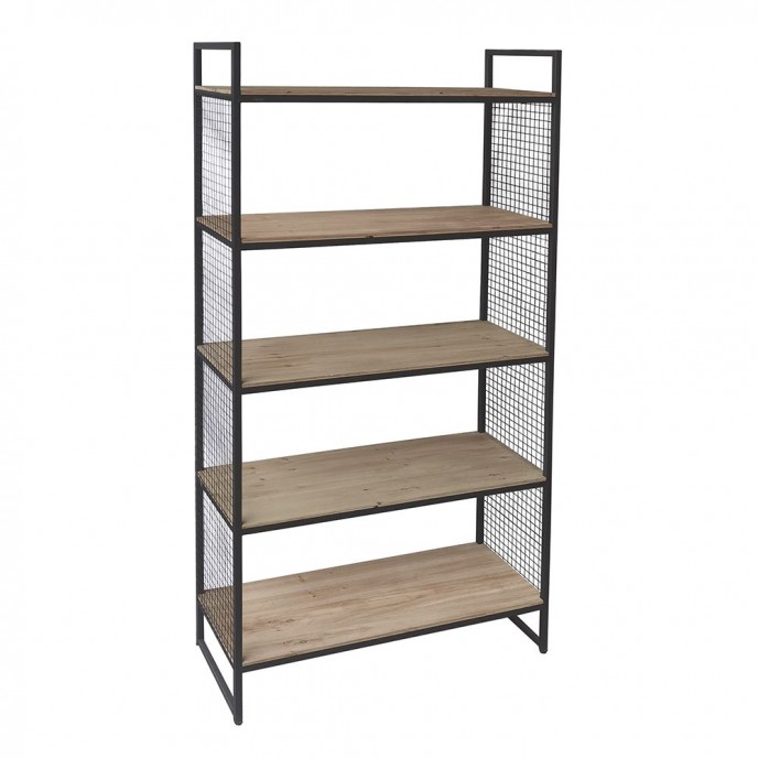  WOOD AND METAL CABINET WITH 5 SHELVES 60X34X175CM