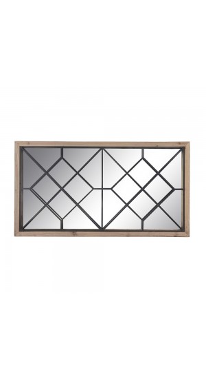  WOOD AND METAL SQUARE MIRROR 110X2X60CM