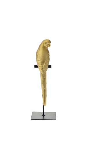  DECO POLYRESIN GOLD PARROT ON BASE 9x6.5x25.5CM