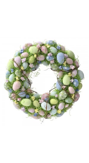  EASTER ARTIFICIAL WREATH WITH COLORFUL EGGS DIAM 60CM