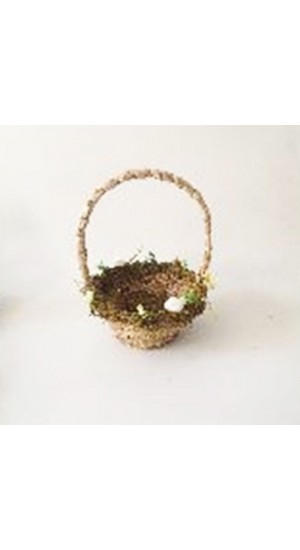  EASTER NATURAL GRASS BASKET WITH HANDLE 16x16x24CM