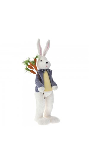  EASTER BUNNY BOY IN BLUE FABRIC SUIT 24x20x85CM