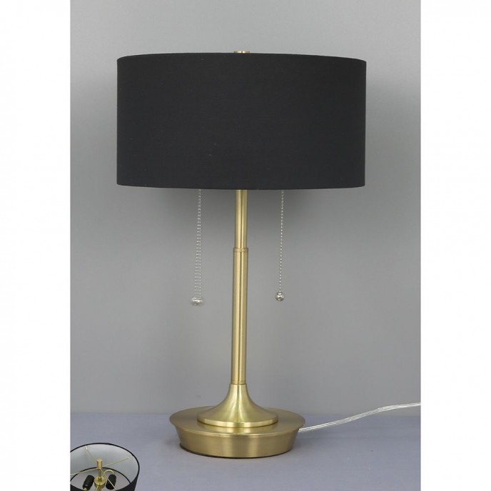 BLACK GOLD METAL TABLE LAMP 50CM