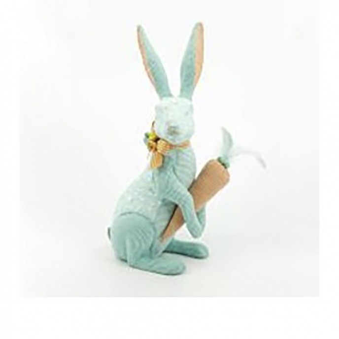  EASTER DECO COLORFUL RABBIT WITH FABRIC 36x24x39CM 