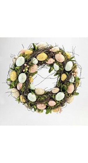  EASTER DECO MULTI WREATH WITH FABRIC 36x36x9CM