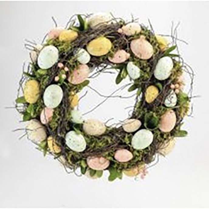  EASTER DECO MULTI WREATH WITH FABRIC 36x36x9CM 