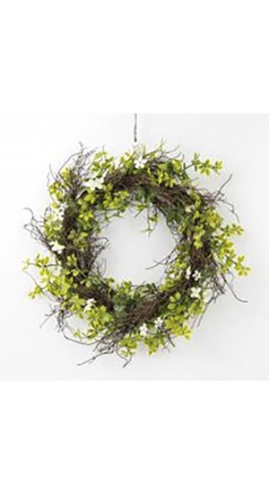  EASTER DECO WILLOW WREATH WITH FLOWERS 32CM