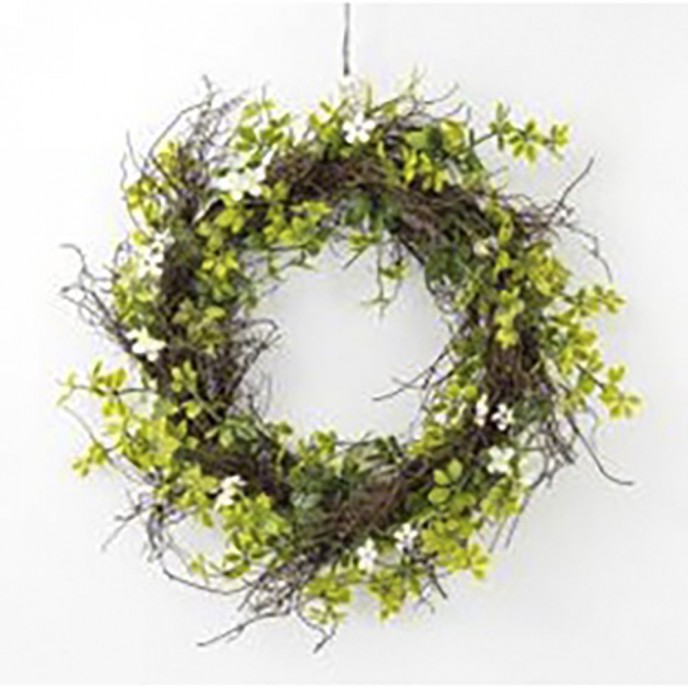  EASTER DECO WILLOW WREATH WITH FLOWERS 32CM 