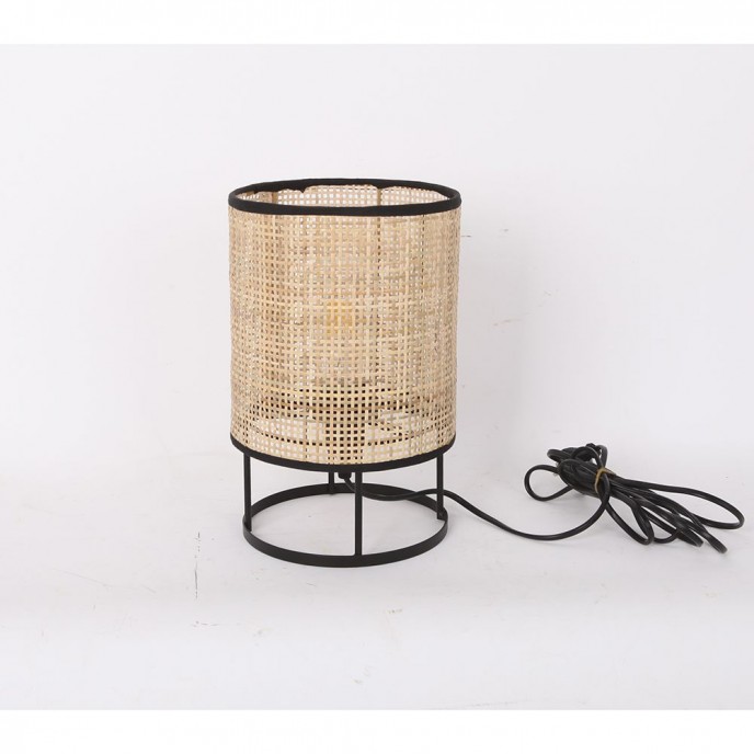  DECO RATTAN WEBBING TABLE LAMP  W ELECTRIC WIRE D18x28.5CM