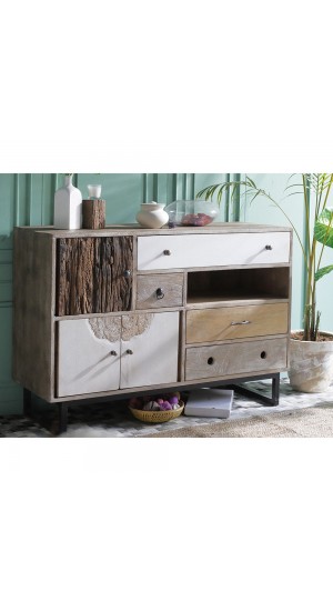  WOODEN DRAWER CABINET  115x40x80CM WITH COLORFUL DRAWERS