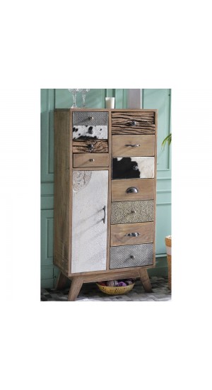  WOODEN DRAWER CABINET  55x30x110CM  WITH COLORFUL DRAWERS