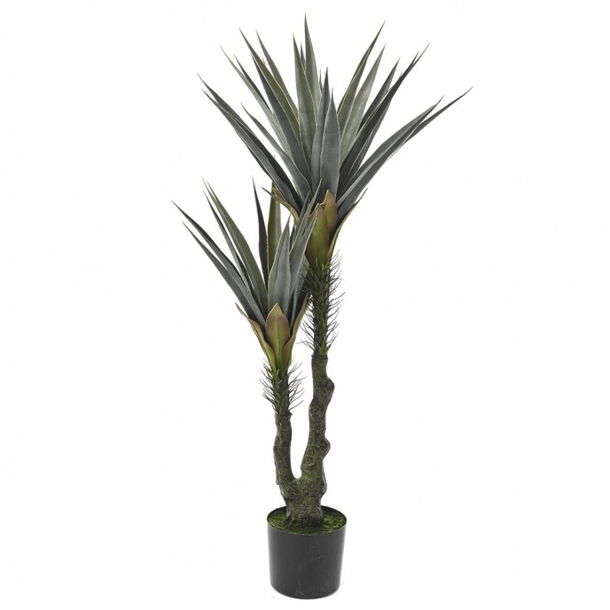  ARTIFICIAL GREEN PLANT 135CM WITH 45LEAVES PLASTIC SISAL IN 20CM POT 