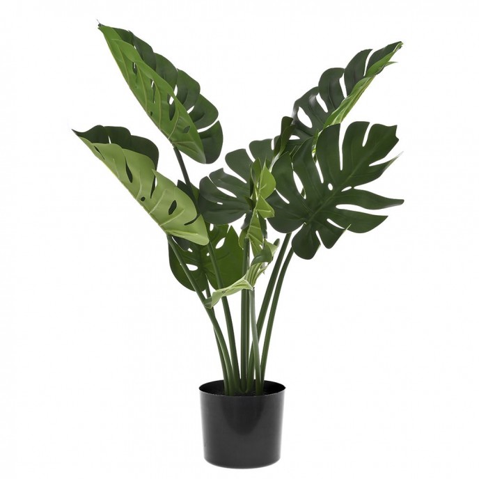  ARTIFICIAL GREEN PLANT 38CM WITH 12LEAVES IN 9CM POT 