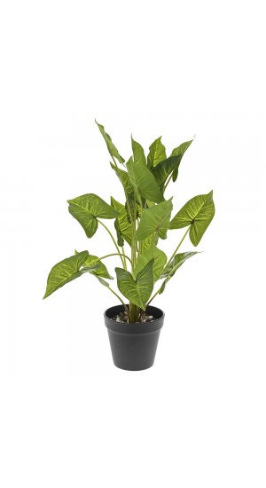  ARTIFICIAL GREEN PLANT 48CM WITH 18LEAVES IN 11CM POT