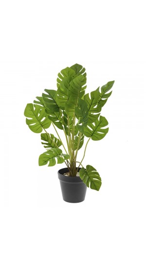  ARTIFICIAL GREEN PLANT 48CM WITH 18LEAVES IN 15CM POT