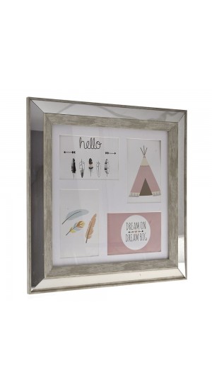  PLASTIC PHOTO MULTIFRAME WITH MIRROR EDGES 39x39CM FOR PHOTO 10x15CM