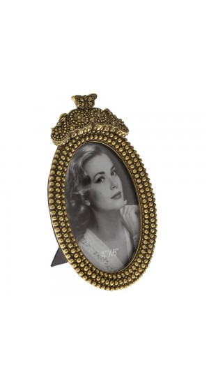  GOLD POLYRESIN OVAL PHOTO FRAME 13X21 CM FOR 10X15 PHOTO