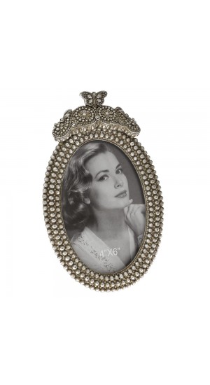  SILVER POLYRESIN OVAL PHOTO FRAME 13X21 CM FOR 10X15 PHOTO