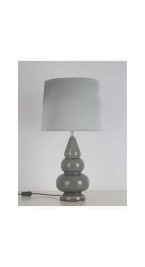  CERAMIC ARMY GREEN TABLE LAMP W FABRIC SHADE D34x62CM