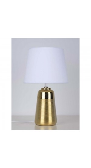  CERAMIC GOLD TABLE LAMP W FABRIC SHADE D28x47CM