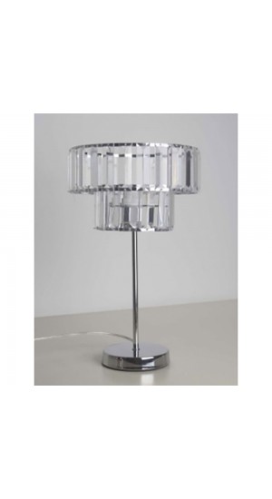  METAL CLEAR TABLE LAMP W ACRYLIC SHADE D22.5x37CM