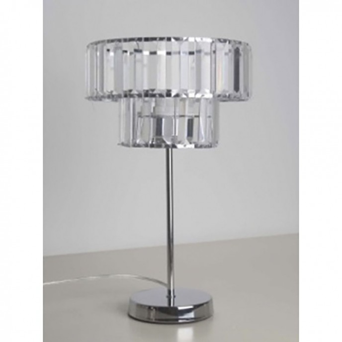  METAL CLEAR TABLE LAMP W ACRYLIC SHADE D22.5x37CM 