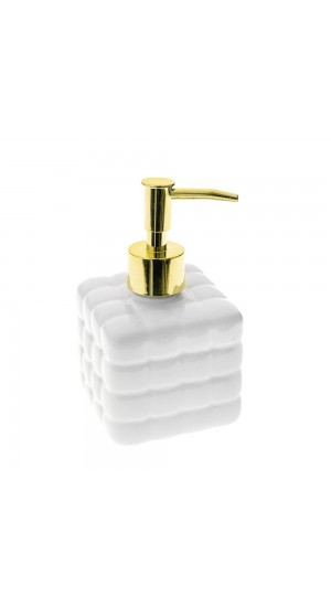  WHITE CERAMIC SOAP DISPENSER 8X8X14CM