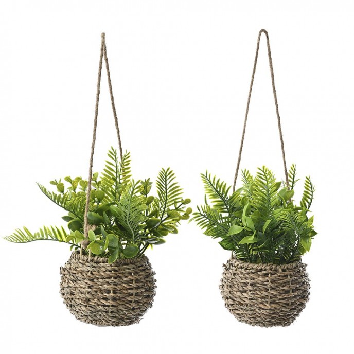  ARTIFICIAL PLANT IN HANGING SEAGRASS POT 32 CM 