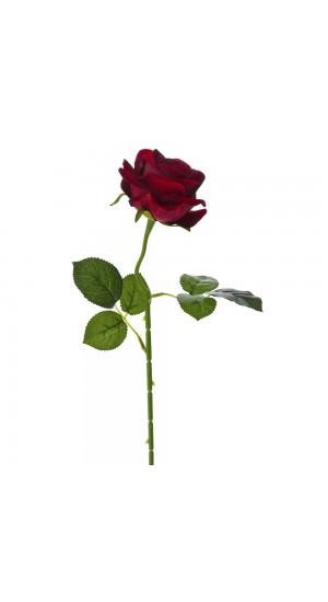  ARTIFICIAL RED ROSE WITH BUD STEM 50CM